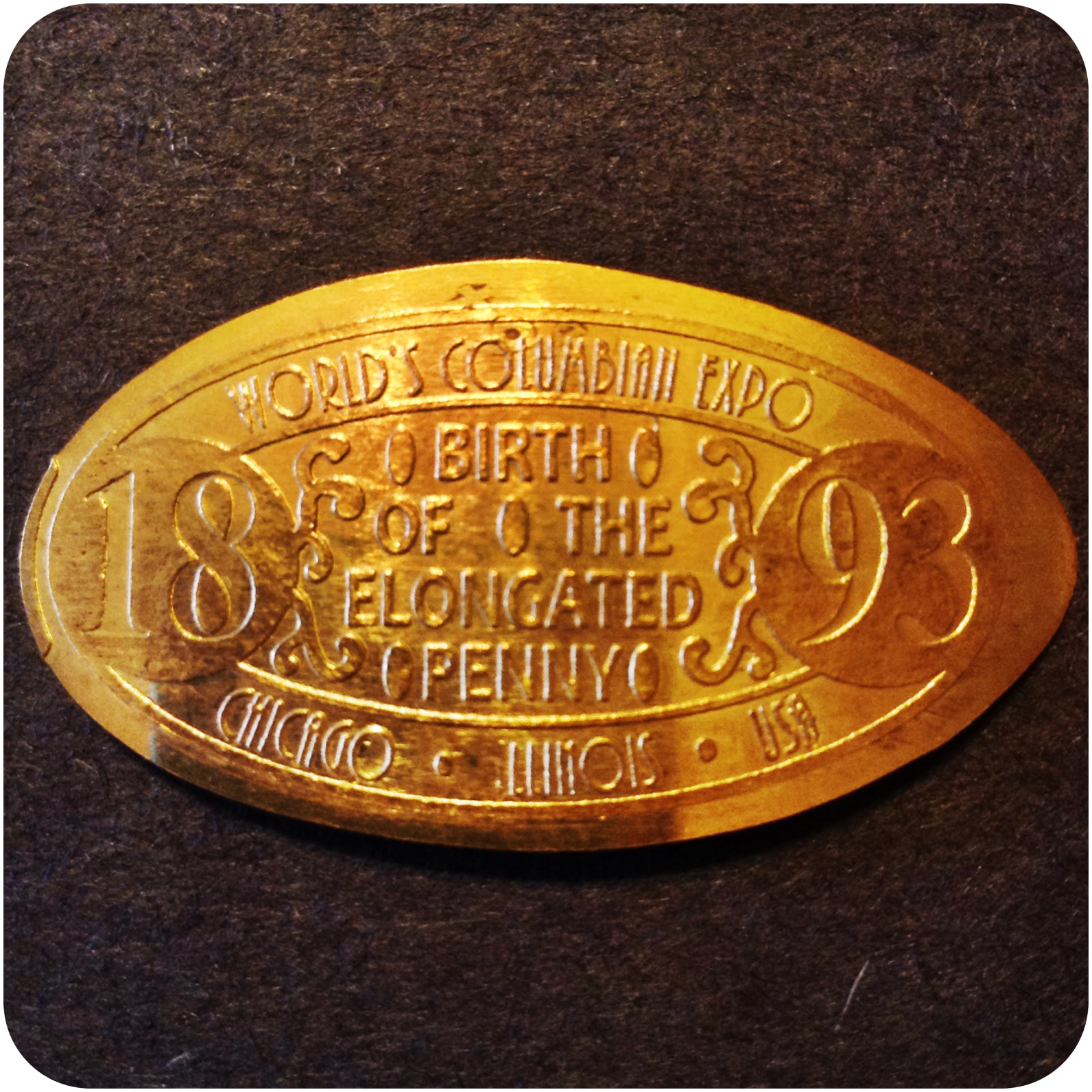 1893, Birth of the Elongated Penny, World's Columbian Expo, Chicago Illinois USA