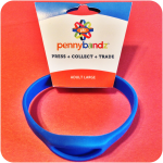 Cool Surfer Blue Pennybandz® Elongated Penny Holder Wristband - Adult Large Size