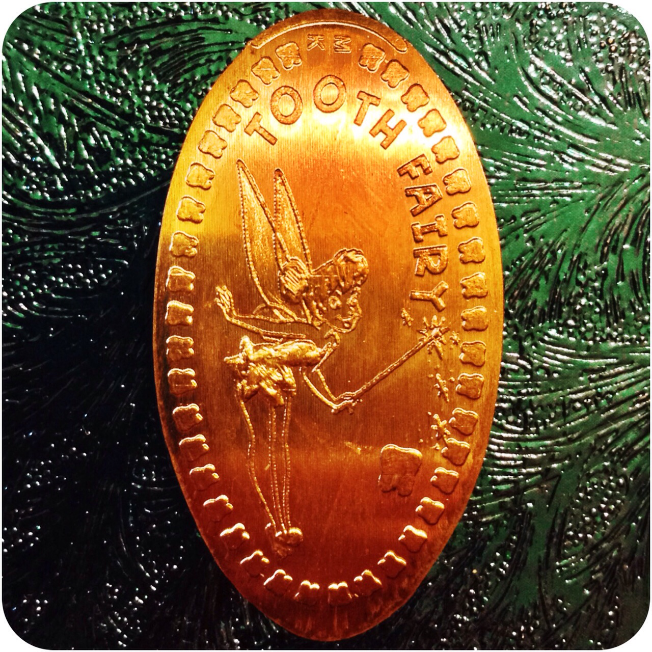 Tooth Fairy Coin - Elongated Copper Penny Engraved by James Kilcoyne in Kentucky